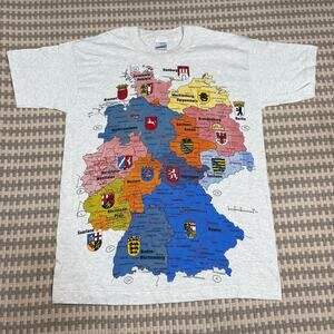 Vintage 90s Screen Stars Germany Map Souvenir T-Shirt Sz M Single Stitch